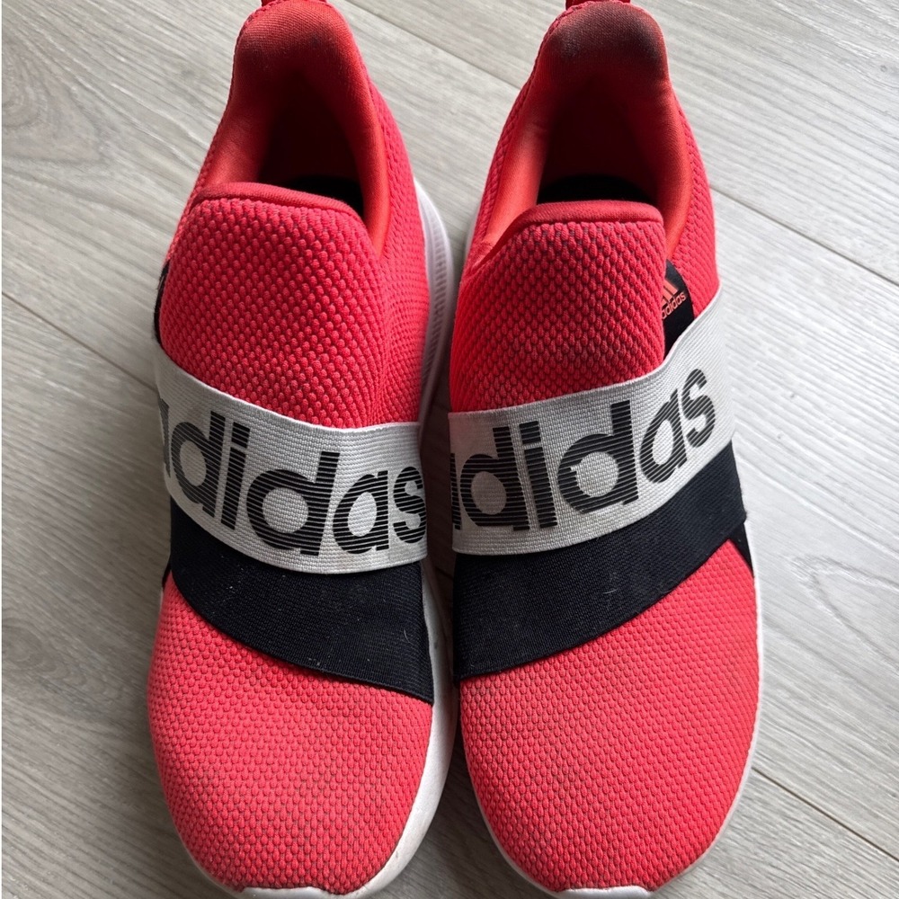 Adidas Kids Red Slip On Sneakers Cloudfoam Running Shoes Size 5.5 Youth